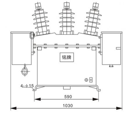 ZW8-12户外高压真空断路器产品图外形尺寸图